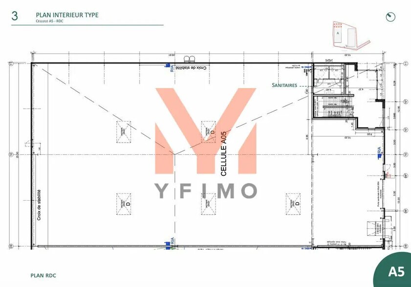 Bureau dans SAINT-OUEN-L'AUMONE à louer - Plan d’étage - Image 3 de 6