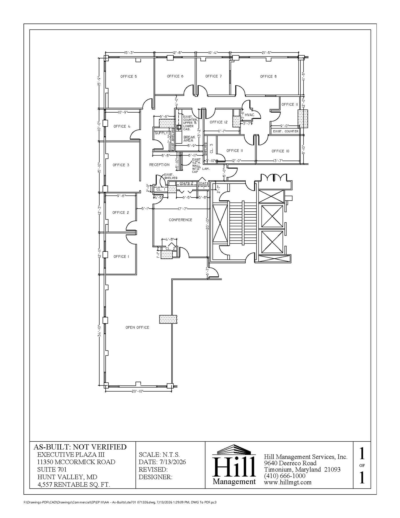 11350 McCormick Rd, Hunt Valley, MD for lease Floor Plan- Image 1 of 1