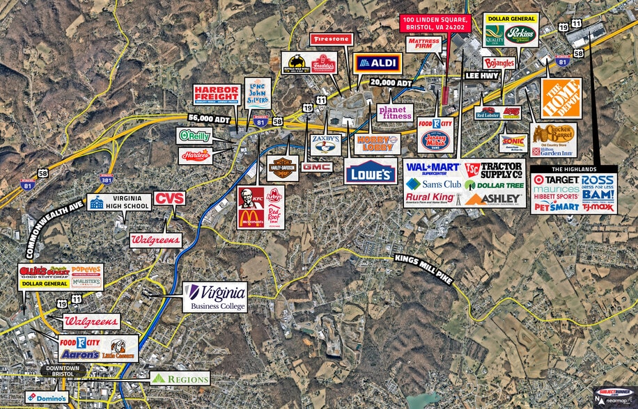 100 Linden Square Dr, Bristol, VA à louer - Aérien - Image 3 de 11