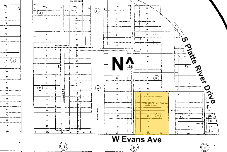 1015 W Evans Ave, Denver, CO à vendre - Plan cadastral - Image 2 de 3