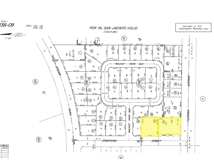 110 N Stanford St, Hemet, CA à vendre Plan cadastral- Image 1 de 2