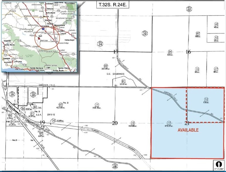 Gardner Field Rd, Taft, CA for sale - Plat Map - Image 2 of 2