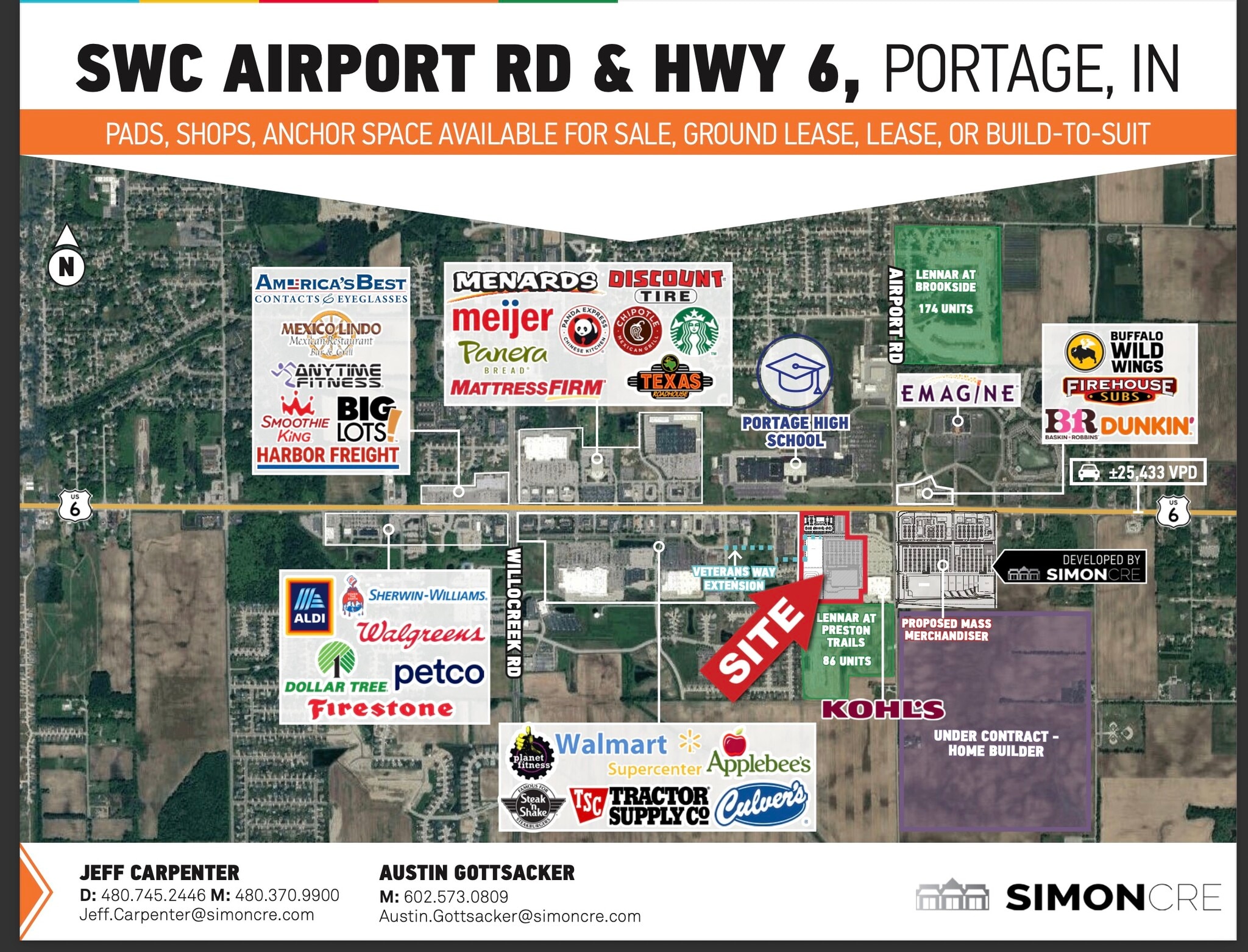 SWC Airport Rd & Hwy 6, Portage, IN for lease Aerial- Image 1 of 6