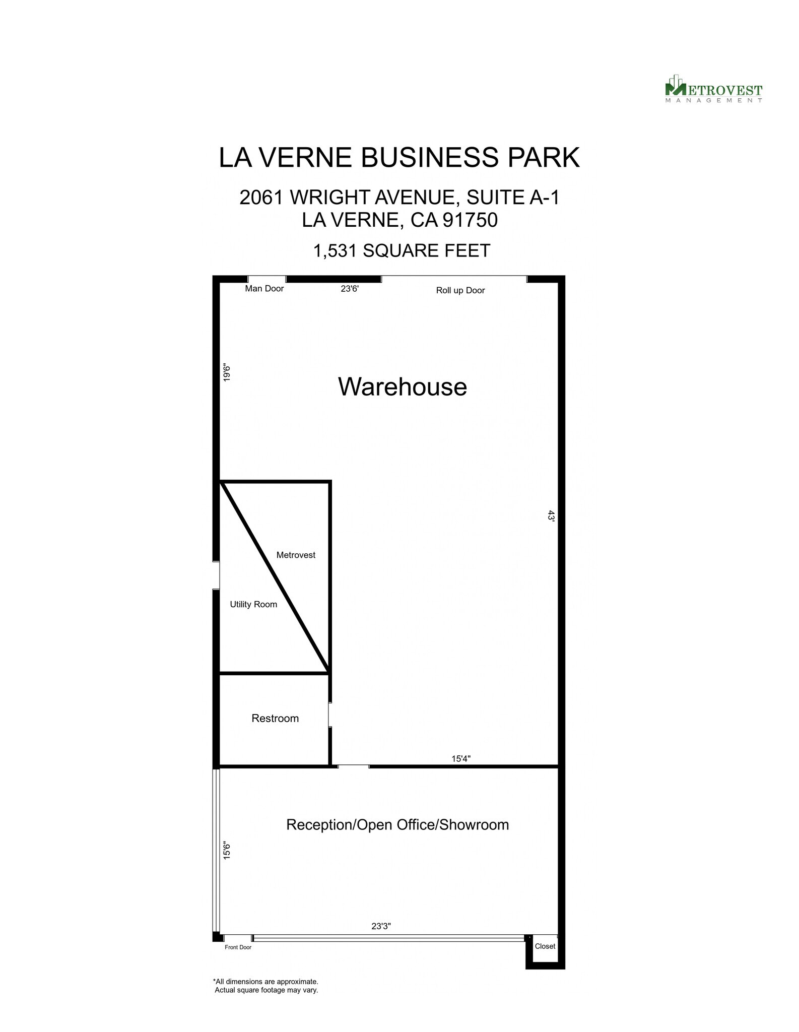 2125 Wright Ave, La Verne, CA for lease Floor Plan- Image 1 of 1