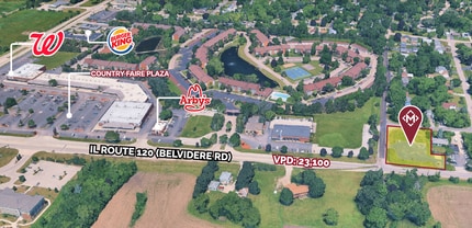 18690 W Route 120 Hwy, Grayslake, IL - Aerial  map view