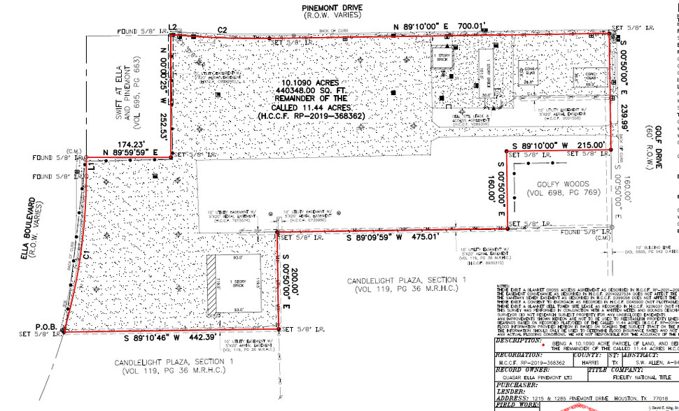 1285 Pinemont Dr, Houston, TX à vendre - Plan cadastral - Image 2 de 4