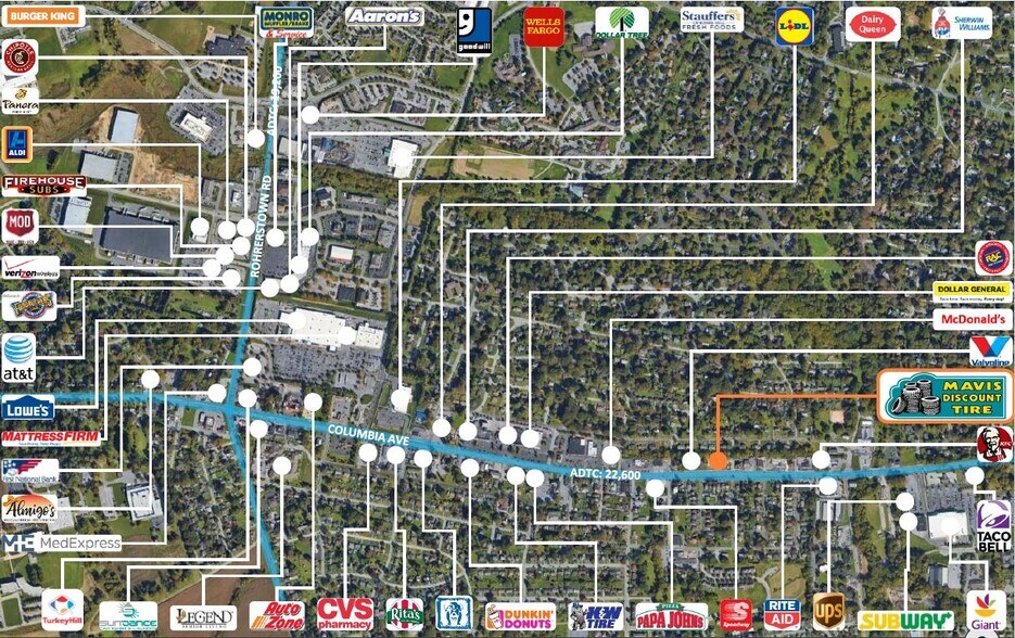 1655 Columbia Ave, Lancaster, PA à vendre - Aérien - Image 2 de 2