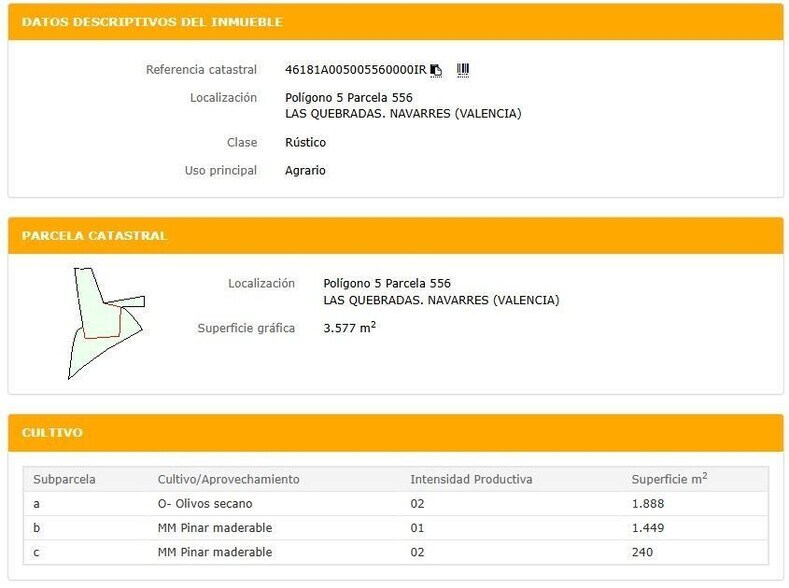 Terrain dans València, Valencia à vendre - Plan de site - Image 2 de 2