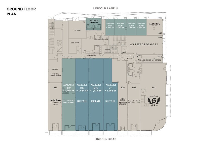 801-821 Lincoln Mall, Miami Beach, FL à louer - Plan d’étage - Image 3 de 6