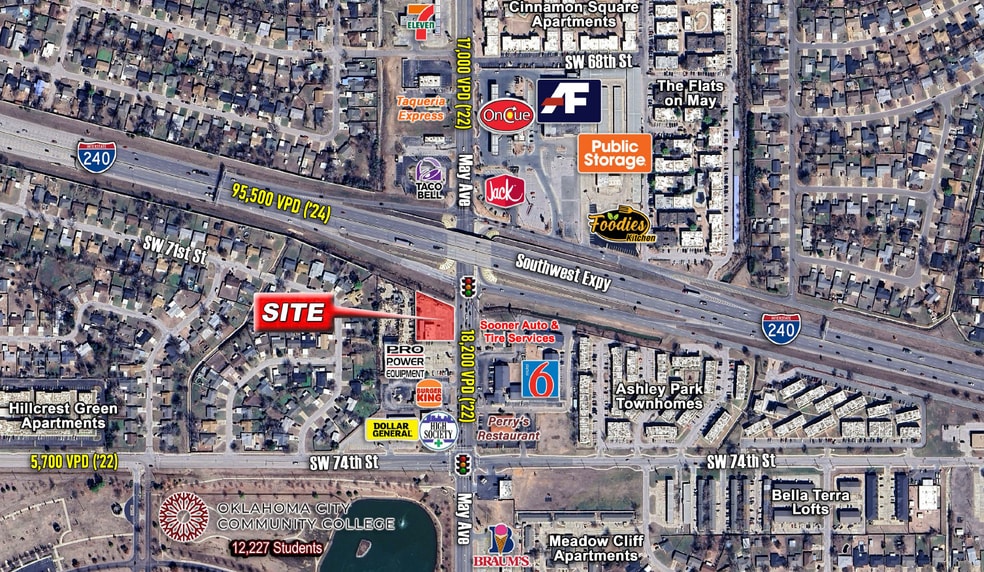 7401 S May Ave, Oklahoma City, OK for sale - Aerial - Image 2 of 2