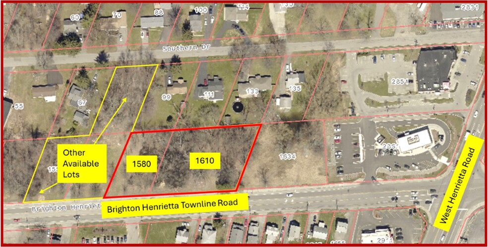 1580-1610 Brighton Henrietta Town Line Rd, Rochester, NY for sale - Aerial - Image 1 of 1