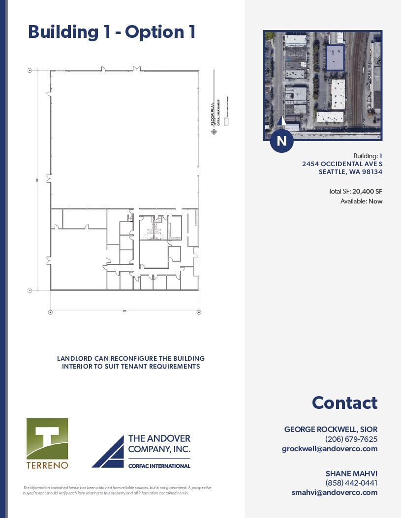 2454 Occidental Ave S, Seattle, WA à louer Plan d  tage- Image 1 de 4