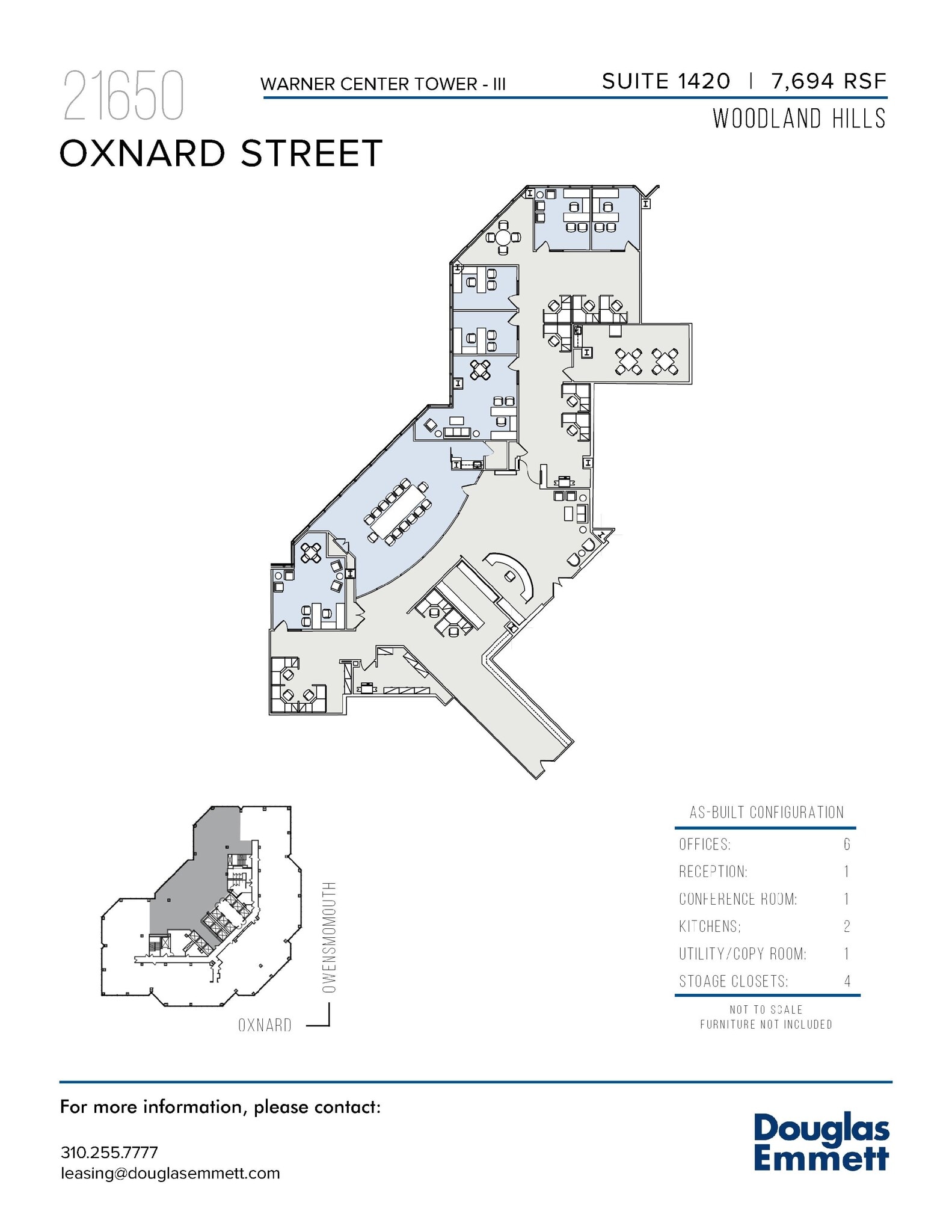 21650 Oxnard St, Woodland Hills, CA à louer Plan d’étage- Image 1 de 1