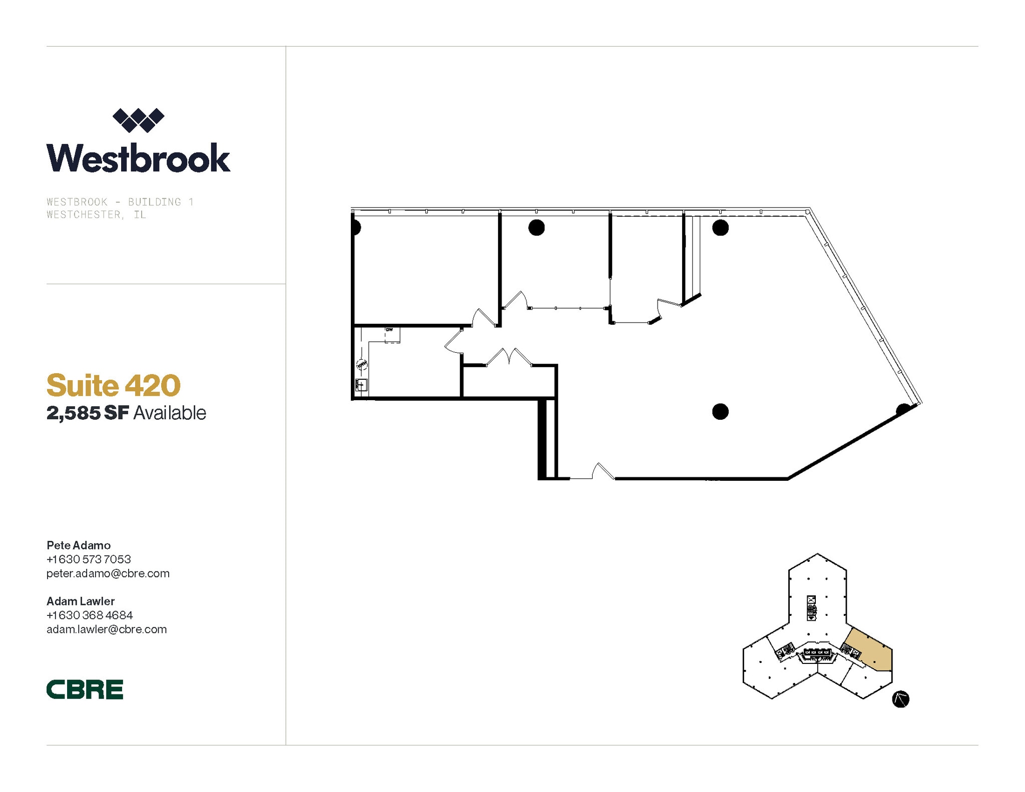 1 Westbrook Corporate Ctr, Westchester, IL for lease Floor Plan- Image 1 of 1