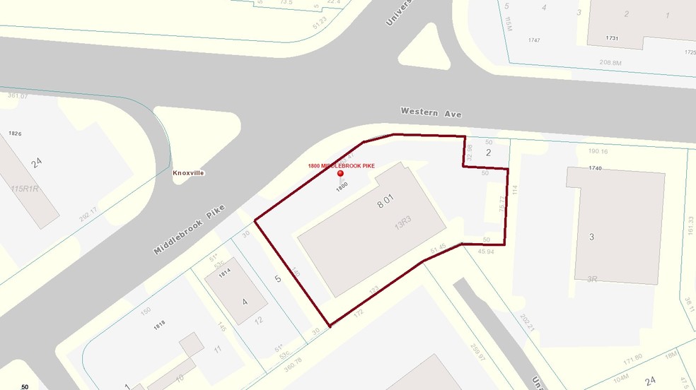 1800 Middlebrook Pike, Knoxville, TN for lease - Plat Map - Image 3 of 4
