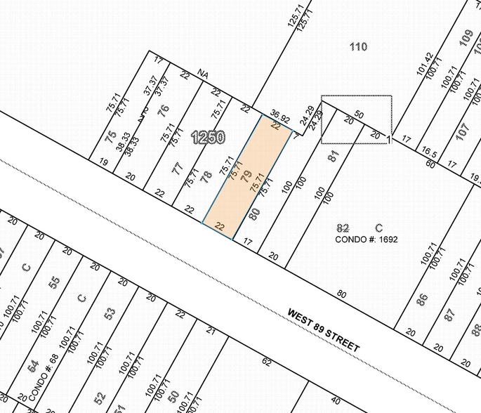 323 W 89th St, New York, NY for sale - Plat Map - Image 3 of 7