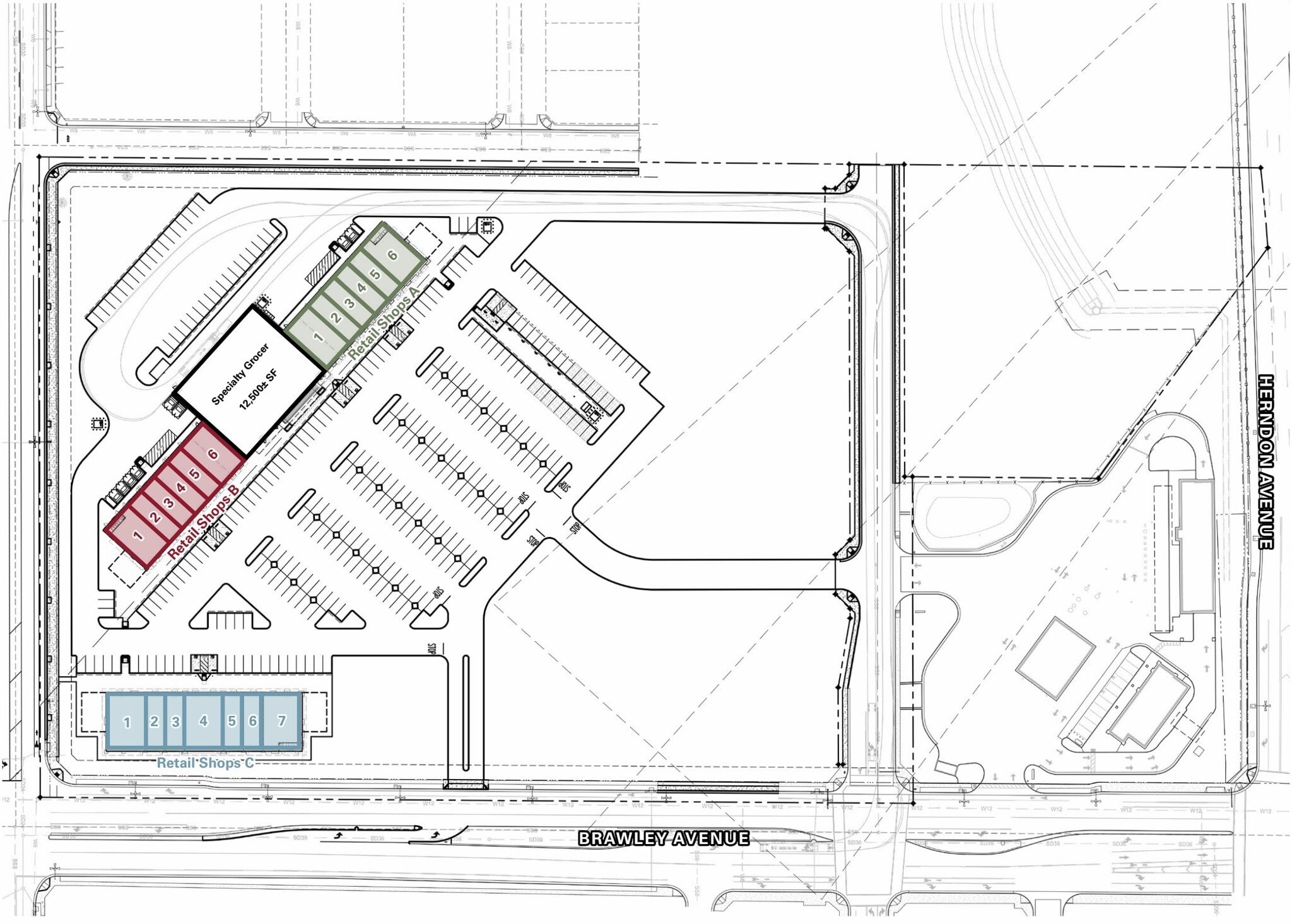 SWC OF HERNDON & BRAWLEY AVENUES Ave, Fresno, CA for lease Site Plan- Image 1 of 1