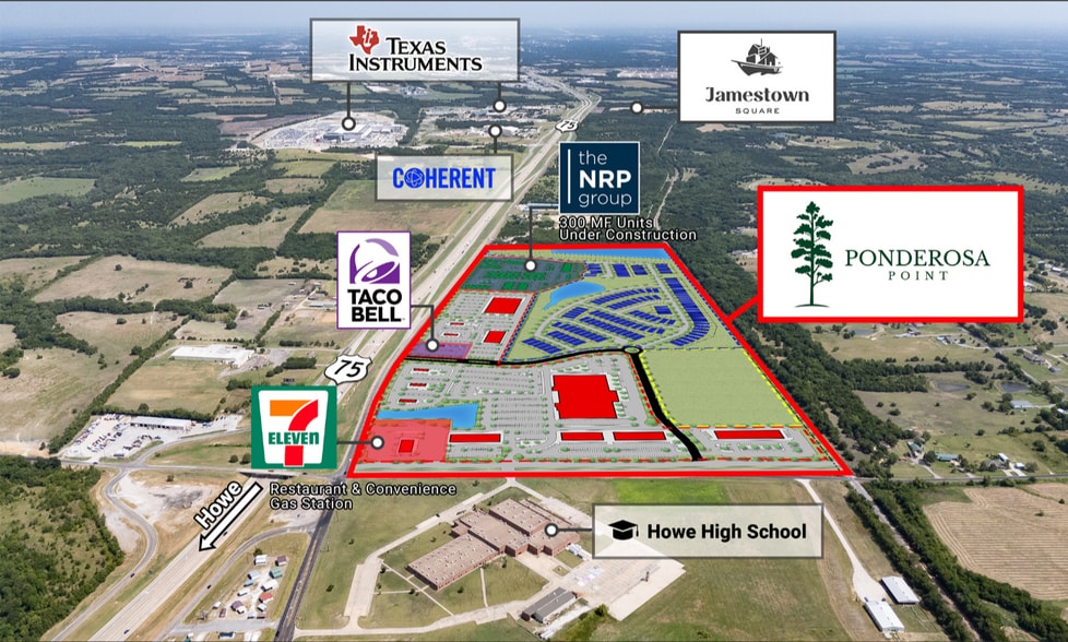 US-75 & Ponderosa Rd, Howe, TX for sale - Aerial - Image 3 of 5