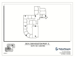 363 N Sam Houston Pky E, Houston, TX à louer Plan d’étage- Image 1 de 7