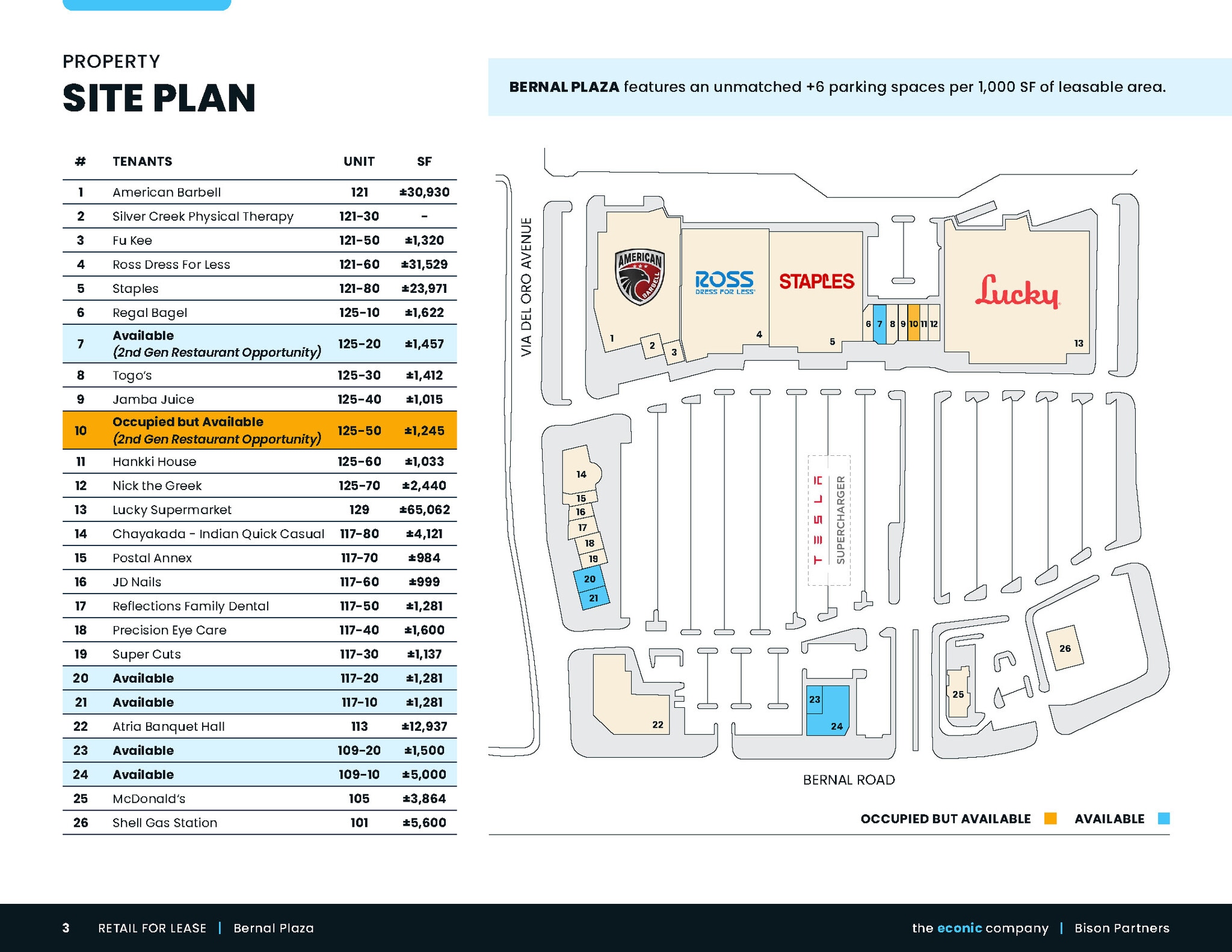 101-125 Bernal Rd, San Jose, CA à louer Plan de site- Image 1 de 1