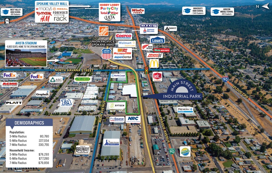 4020 E Main Ave, Spokane, WA à louer - Aérien - Image 2 de 3