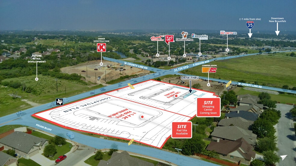 FM 725 and County Line, New Braunfels, TX for lease - Building Photo - Image 1 of 6