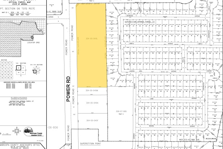 2235 S Power Rd, Mesa, AZ for lease - Plat Map - Image 2 of 9