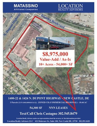 More details for 1400 - 1424 Dupont Highway, New Castle, DE - Land for Sale