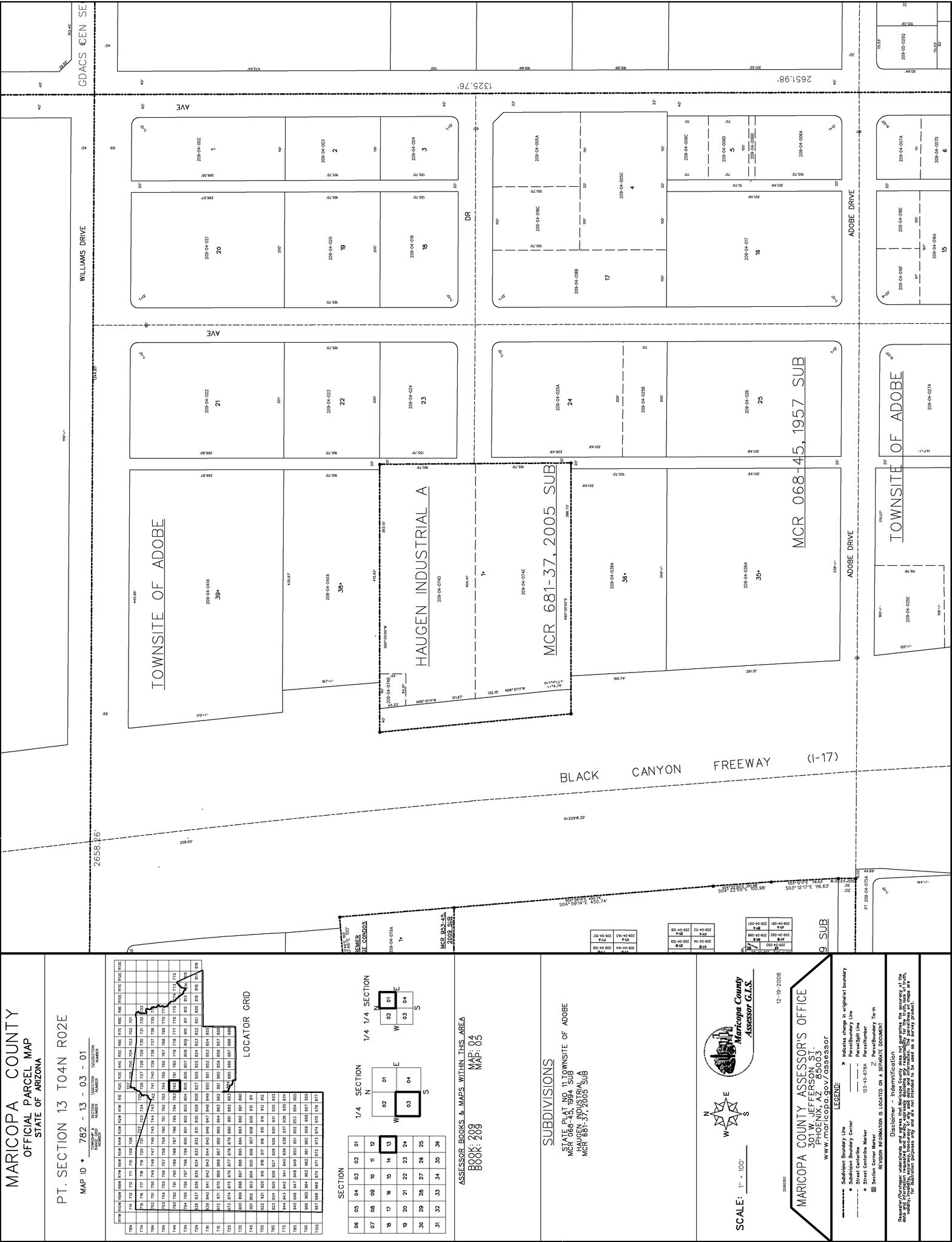 22201 N Black Canyon Hwy, Phoenix, AZ for lease Plat Map- Image 1 of 2