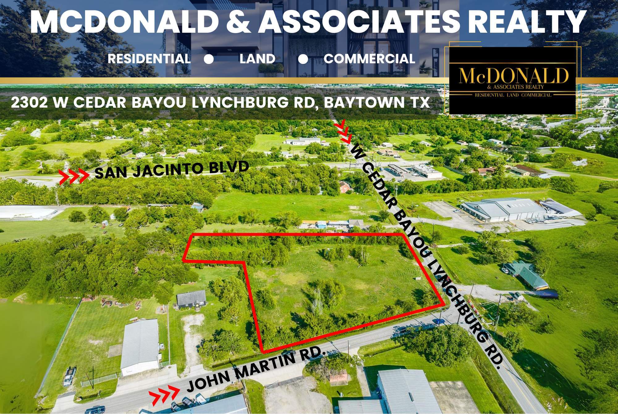 2302 W Cedar Bayou Lynchburg Rd, Baytown, TX à vendre Aérien- Image 1 de 6