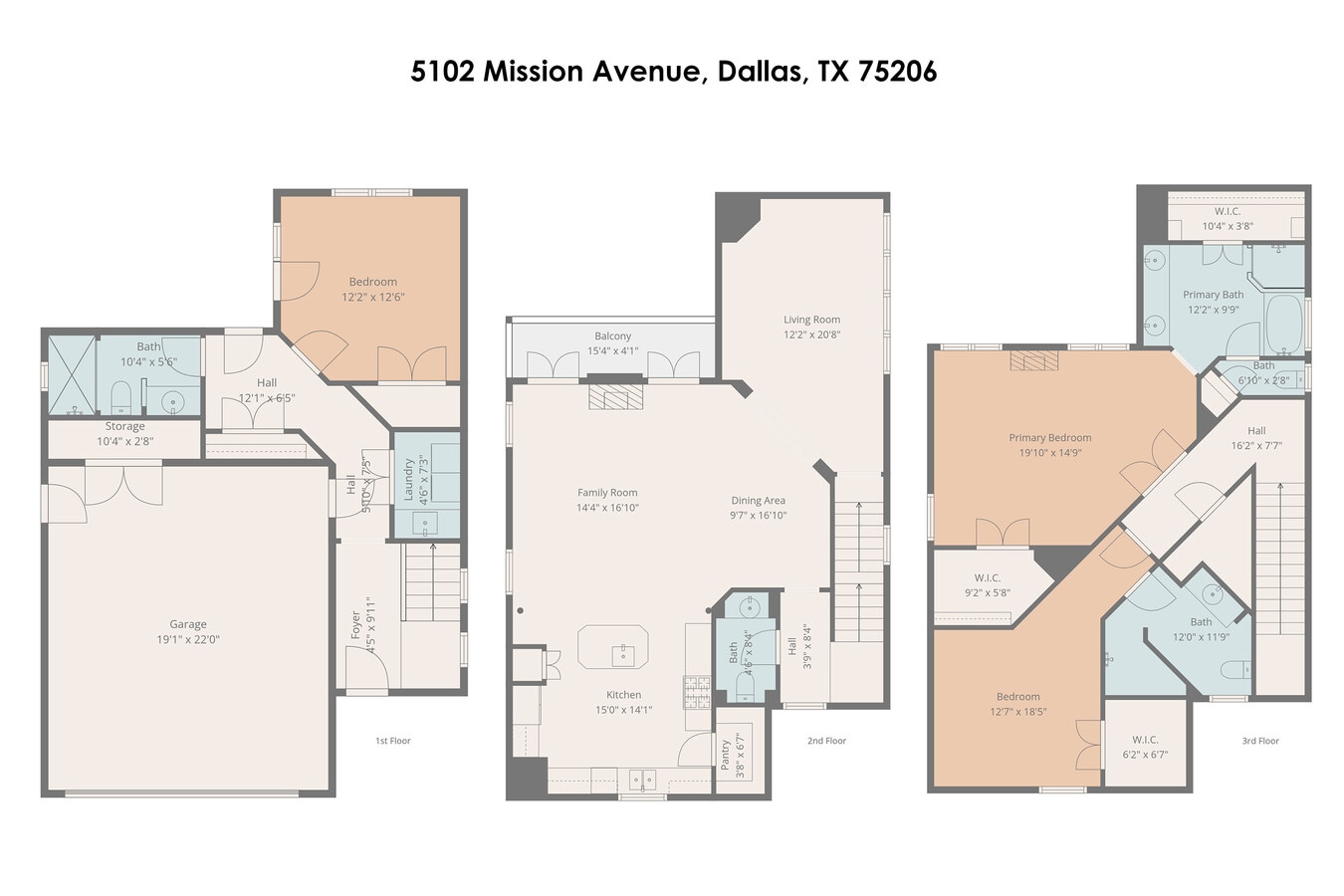 5100 Mission Ave, Dallas, TX 75206 - Unit 5100 - - Floor Plan - Image 2 of 31