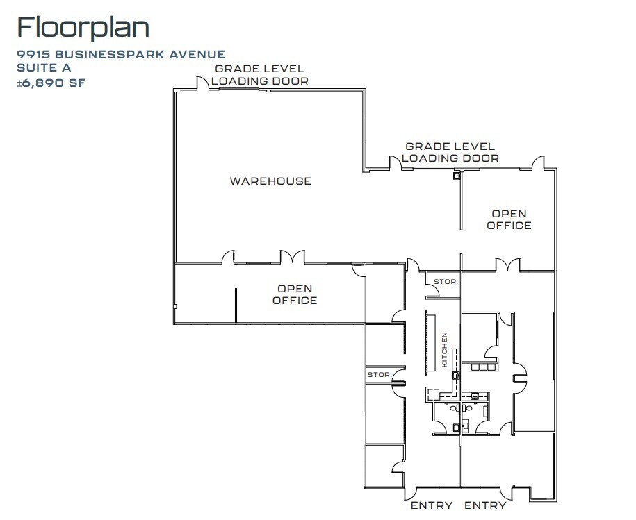 9915 Businesspark Ave, San Diego, CA à louer Plan d’étage- Image 1 de 1