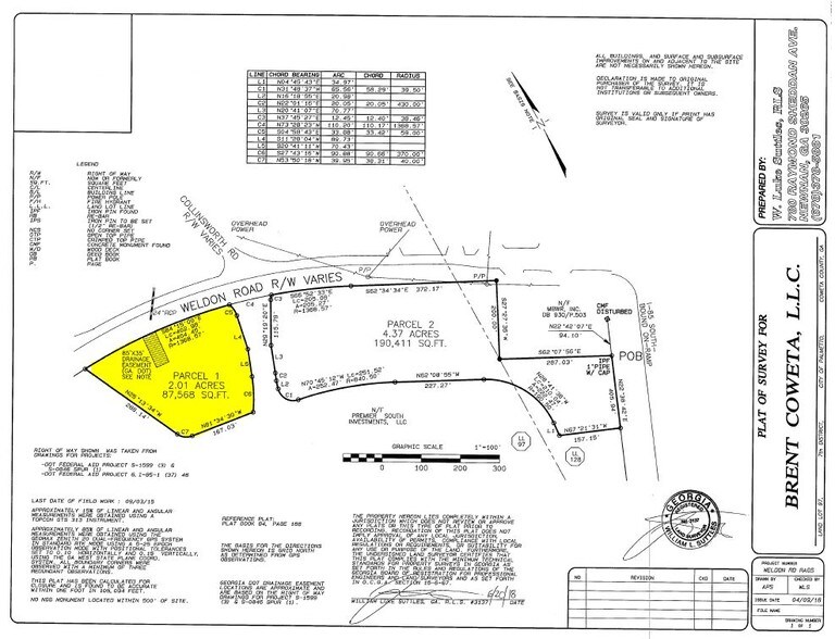Weldon Rd, Palmetto, GA for sale - Plat Map - Image 2 of 2