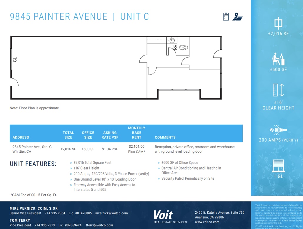 9825 Painter Ave, Santa Fe Springs, CA for lease Floor Plan- Image 1 of 9