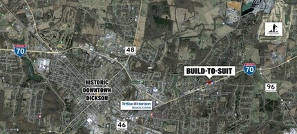 Highway 70 East, Dickson, TN - AERIAL  map view