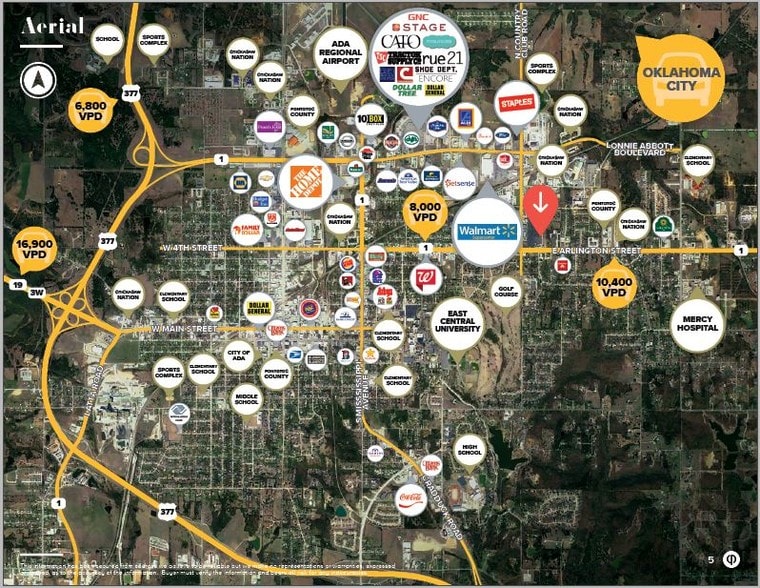 1800 Arlington St, Ada, OK for lease - Aerial - Image 2 of 7