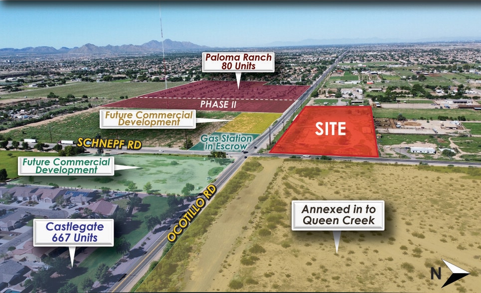 NWC Ocotillo Rd & Schnepf Rd, San Tan Valley, AZ for sale - Aerial - Image 1 of 1