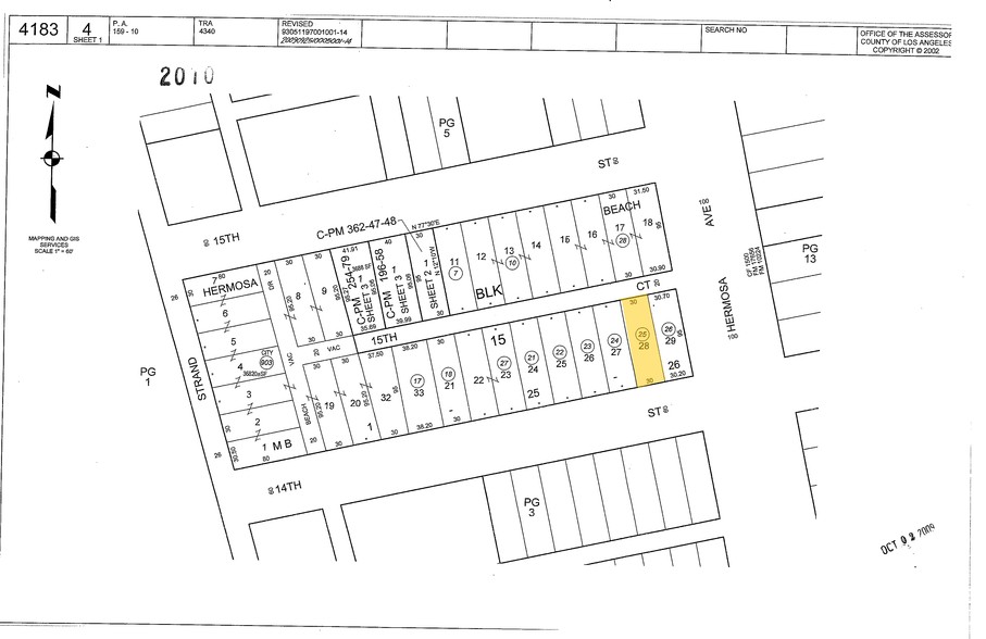 87 14th St, Hermosa Beach, CA for lease - Plat Map - Image 2 of 3