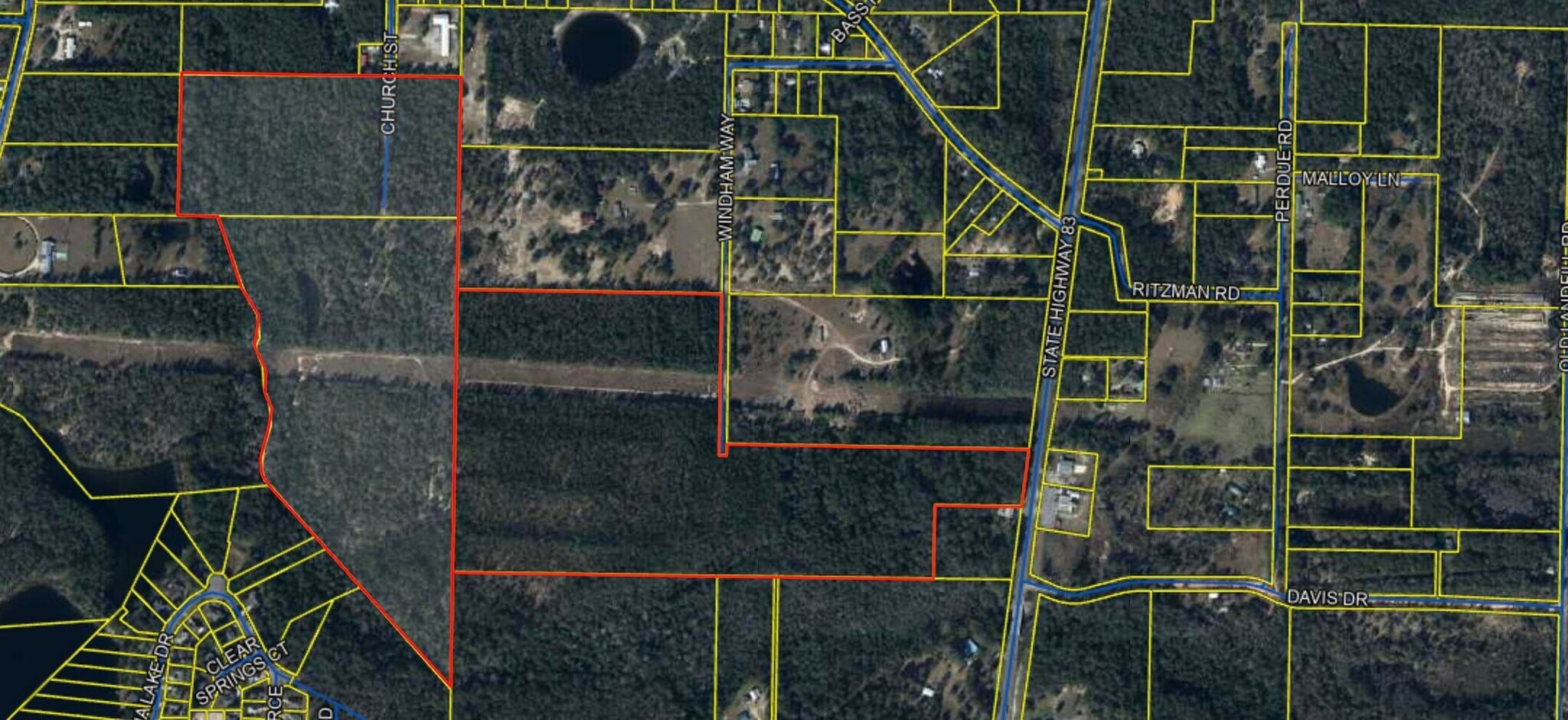 117 +/- AC 83 hwy, Defuniak Springs, FL à vendre Aérien- Image 1 de 2