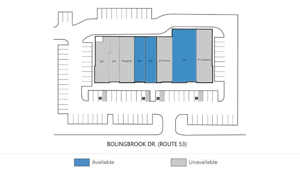 291-319 N Bolingbrook Dr, Bolingbrook, IL à louer - Plan de site - Image 2 de 5