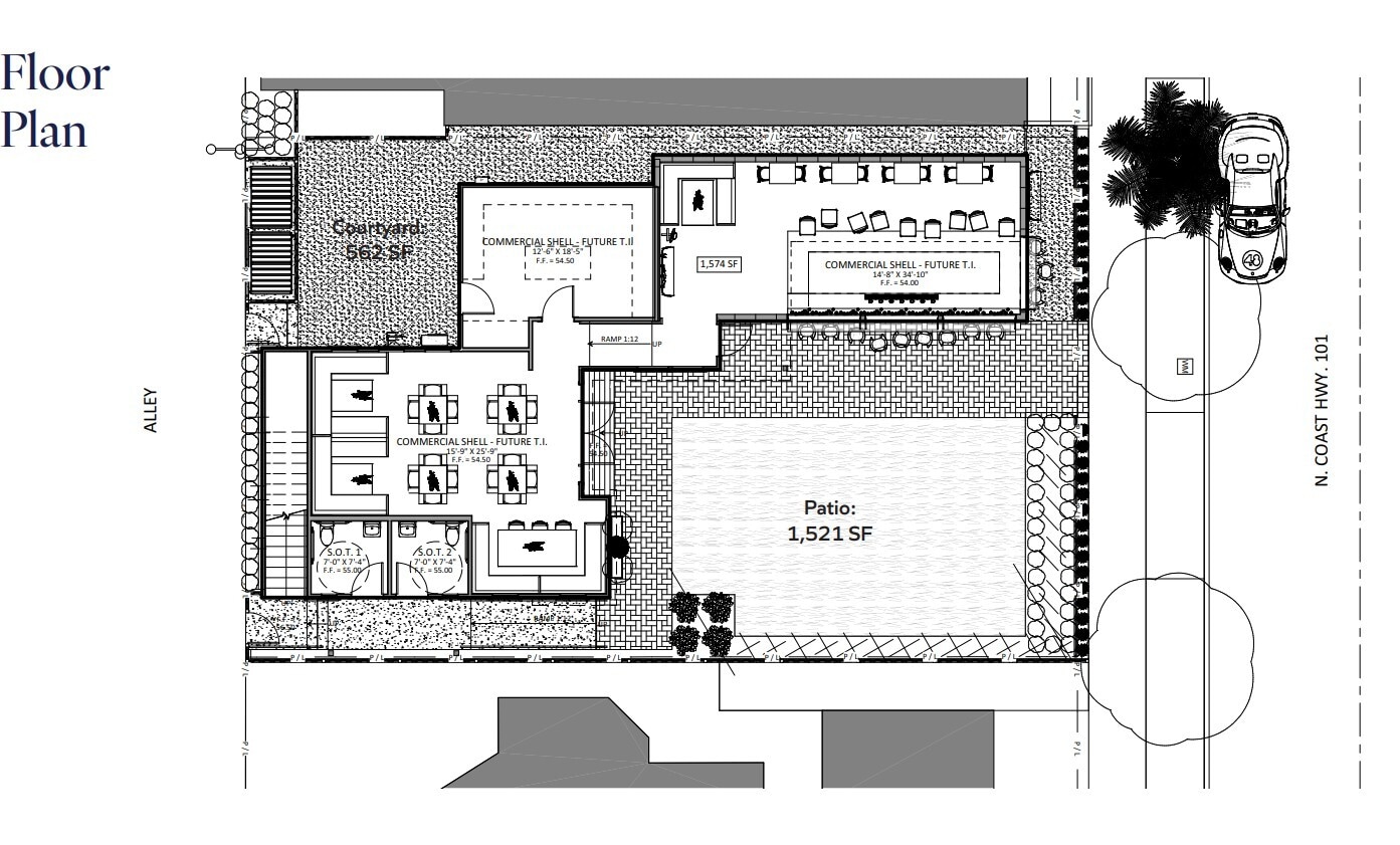 1232-1234 N Coast Highway 101, Encinitas, CA à louer Plan de site- Image 1 de 5