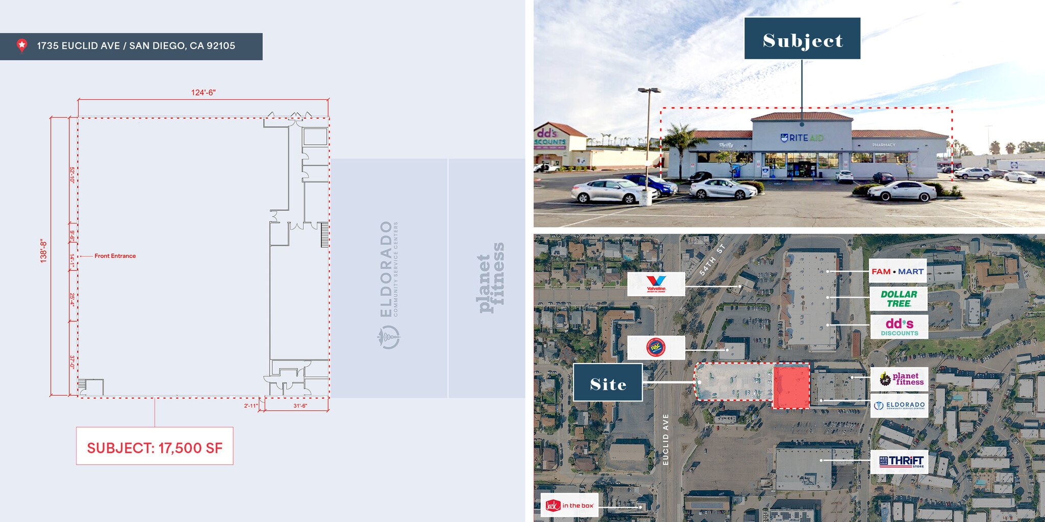 1735 Euclid Ave, San Diego, CA à louer Plan d’étage- Image 1 de 2