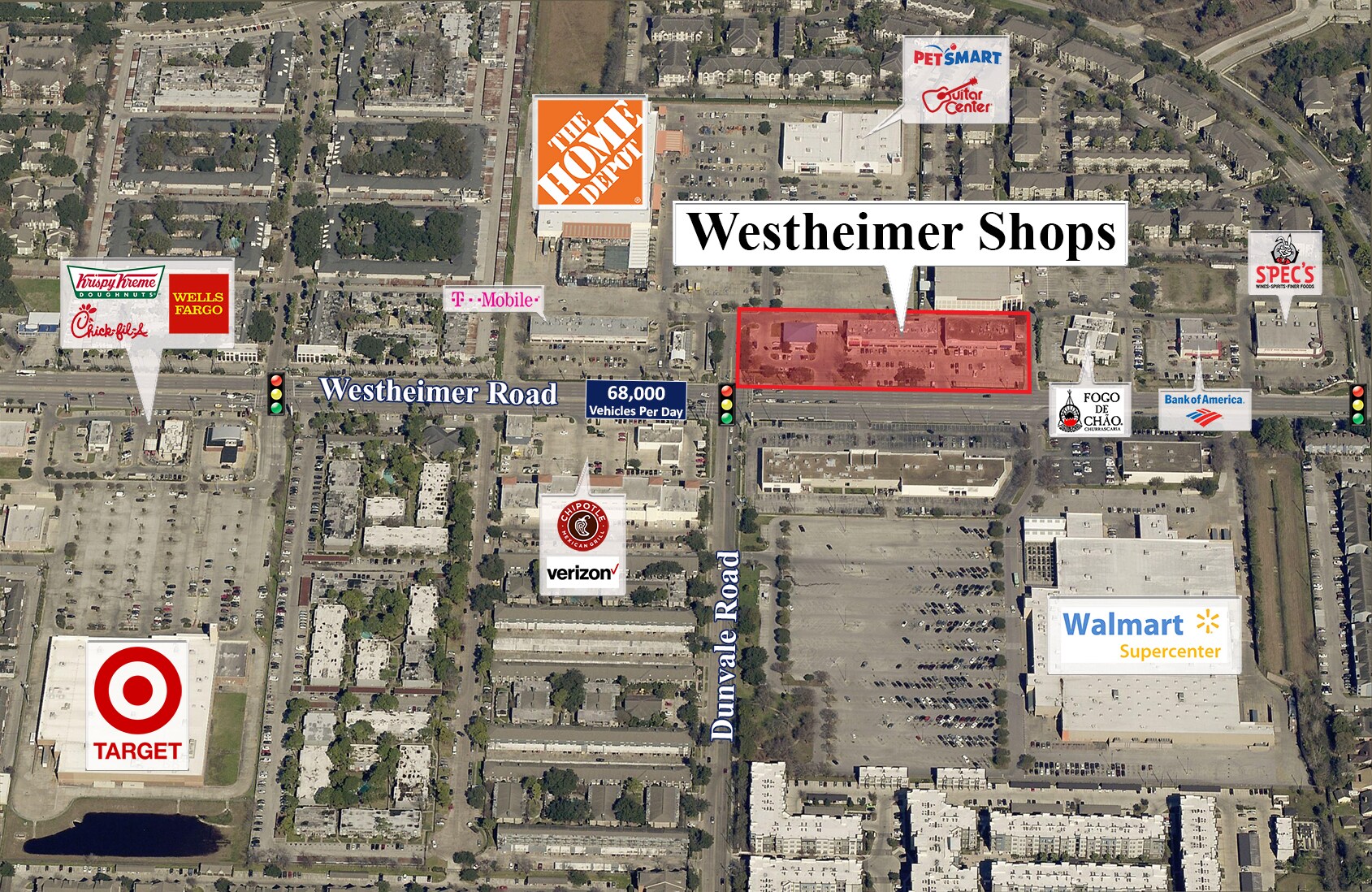 8350-8366 Westheimer Rd, Houston, TX à louer Aérien- Image 1 de 3