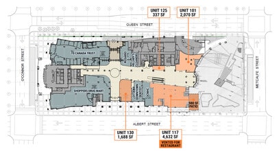 45 O'Connor St, Ottawa, ON à louer Plan de site- Image 2 de 3
