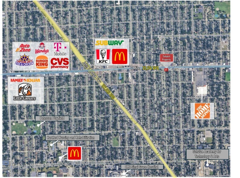 13031 W 7 Mile Rd, Detroit, MI for sale - Aerial - Image 3 of 3