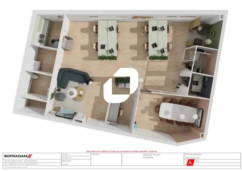 Bureau dans Lavérune à louer Plan d’étage- Image 1 de 9