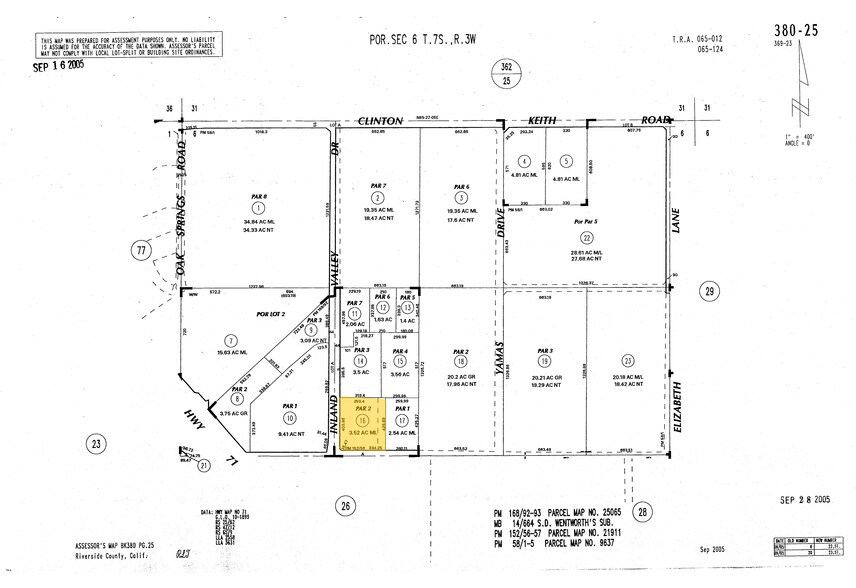36450 Inland Valley Dr, Wildomar, CA à vendre - Plan cadastral - Image 3 de 7