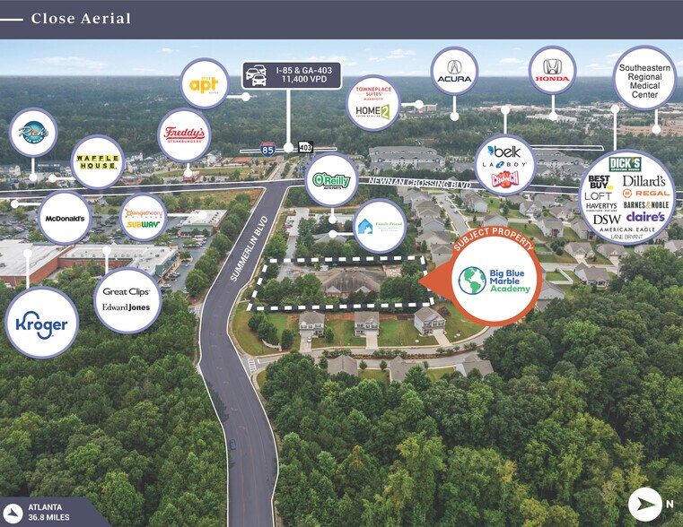 243 Summerlin Blvd, Newnan, GA à vendre - Aérien - Image 3 de 4