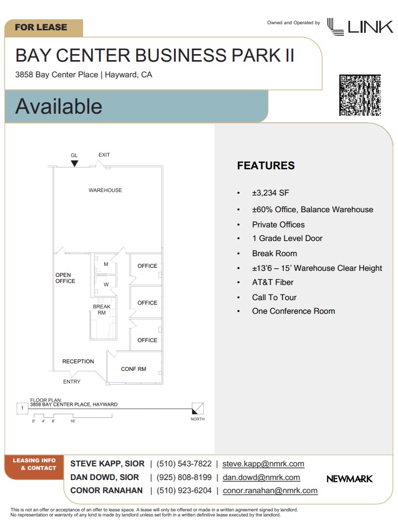 3832 Bay Center Pl, Hayward, CA for lease Floor Plan- Image 1 of 1