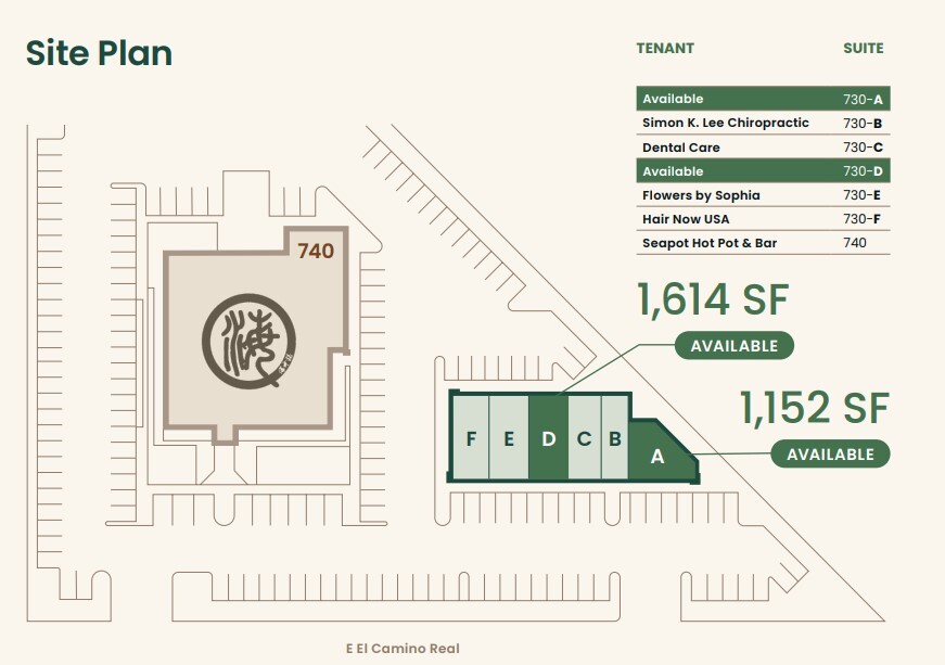 730 E El Camino Real, Sunnyvale, CA for lease Site Plan- Image 1 of 1